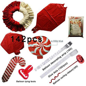 Christmas Balloon Garland Arch kit 144 Pieces with Christmas Red White Candy Balloons Christmas Party Decorations - Lasercutwraps Shop