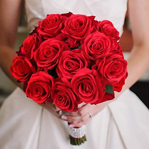 24 PCS Rose Artificial Flowers, Single Fake Rose Flower Bouquet for Wedding Centerpieces Bridal Shower - Lasercutwraps Shop