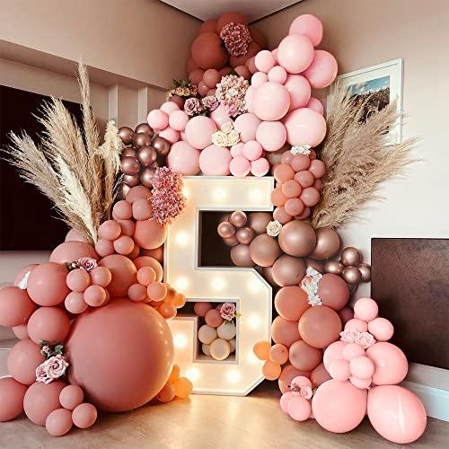 107PCS Retro Pink Balloon Garland Kits Dusty Matte Balloons Arch for Girls Birthday Party Baby Shower Wedding - Lasercutwraps Shop