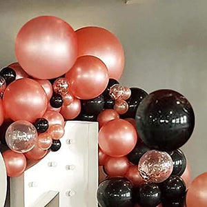 Rose Gold Balloon Garland Arch Kit Black and Rose Gold Confetti Latex Balloon - Lasercutwraps Shop