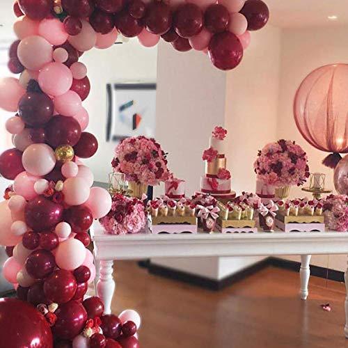 119Pcs Burgundy Pink Balloon Arch Garland Kit for Baby Shower Wedding Birthday Party Decorations - Lasercutwraps Shop