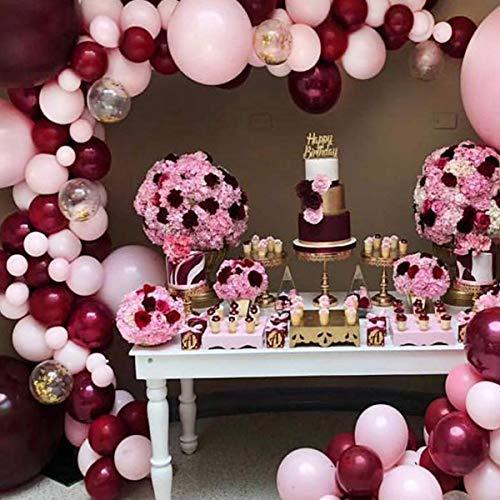 119Pcs Burgundy Pink Balloon Arch Garland Kit for Baby Shower Wedding Birthday Party Decorations - Lasercutwraps Shop