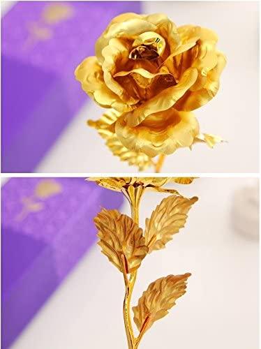 24K Gold Rose Gifts for Mom, Rose Flower with Gift Box - Lasercutwraps Shop