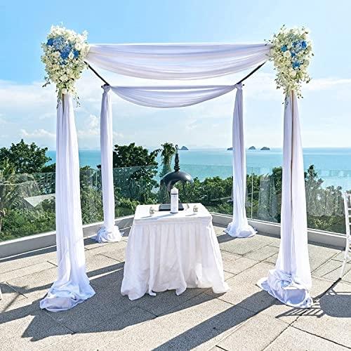 White Wedding Arch Drape Fabric 6 Yards for Wedding Ceremony Reception - Lasercutwraps Shop