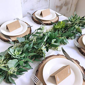 2pcs Fake Greenery Garlands Artificial Silver Dollar Eucalyptus Garland for Weddings - Lasercutwraps Shop