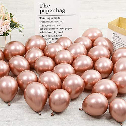 100pcs 5inch Tiny Rose Gold Silver Chrome Metallic Latex Balloons for Birthday Party Bridal Baby Shower Engagement Wedding Party Decorations (Rose Gold Silver) - Lasercutwraps Shop