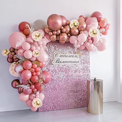 107PCS Retro Pink Balloon Garland Kits Dusty Matte Balloons Arch for Girls Birthday Party Baby Shower Wedding - Lasercutwraps Shop