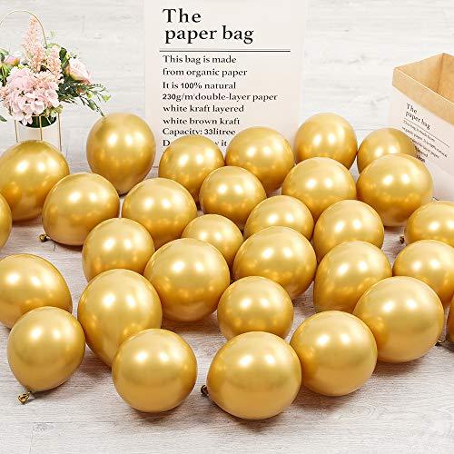 100pcs 5inch Tiny Gold Silver Chrome Metallic Latex Balloons for Birthday Party Bridal Baby Shower Engagement Wedding Party Decorations (Gold Silver) - Lasercutwraps Shop