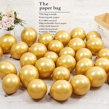 100pcs 5inch Tiny Gold Silver Chrome Metallic Latex Balloons for Birthday Party Bridal Baby Shower Engagement Wedding Party Decorations (Gold Silver) - Lasercutwraps Shop