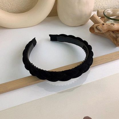 Neutral Brown Color Tone Braided Headband, Faux Suede Fabric Covered Headbands - Lasercutwraps Shop