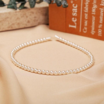 Women's Pearls Headbands White Faux Pearl Rhinestones Hairbands Bridal Hair Bands - Lasercutwraps Shop