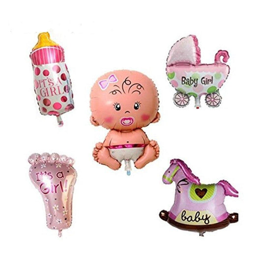 5pcs Mini Globos Foil Balloons 1th Birthday Baby Stroller Ball Kids Toy Baby Shower Birthday Party Decorations - Lasercutwraps Shop
