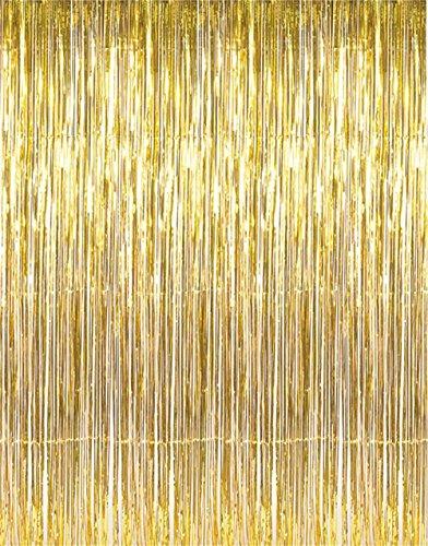 2pcs 3.2 ft x 9.8 ft Metallic Tinsel Foil Fringe Curtains for Party Photo Backdrop Wedding Decor - Lasercutwraps Shop