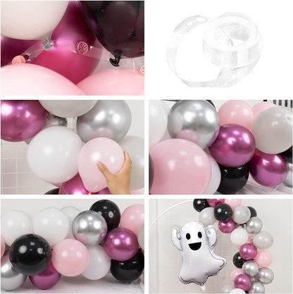 175pcs Girls Halloween Baby Shower Party Decorations - Pink and Black Halloween Balloon Garland Arch Kit - Lasercutwraps Shop