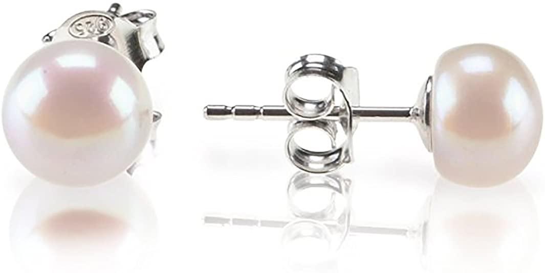 Sterling Silver Freshwater Cultured Stud Pearl Earrings - AAA Quality - Lasercutwraps Shop