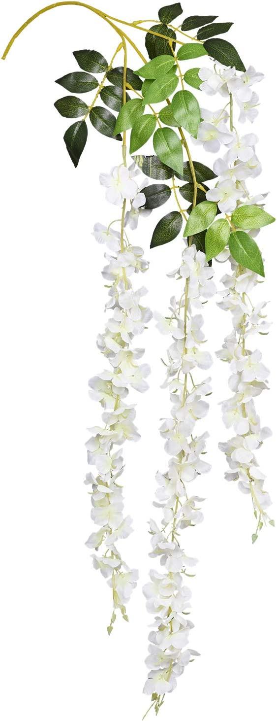 Artificial Fake Wisteria Vine Ratta Hanging Garland Silk Flowers String Home Party Wedding Decor - Lasercutwraps Shop