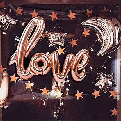 Large Rose Gold Love Foil Balloons Banner,42 Inch Mylar Foil Letters Balloons Reusable Ecofriendly Material for Wedding Bridal Shower Anniversary Engagement Party Decorations Supplies - Lasercutwraps Shop