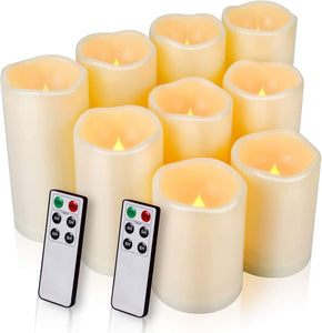 Flameless Candles, LED Candles Outdoor Candles Waterproof Candles(D: 3" x H: 4"5"6") Battery Operated Candles Plastic Pack of 9 Flameless Candles - Lasercutwraps Shop