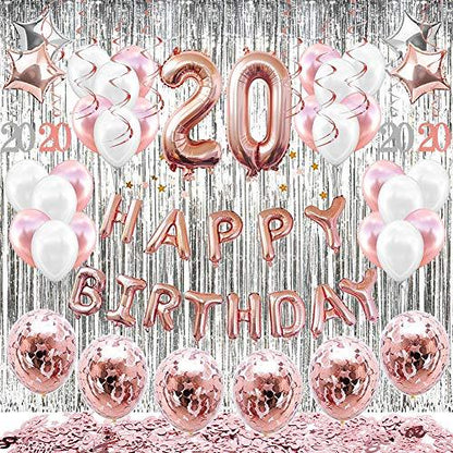 55pcs 20th Birthday Decorations Balloons for Her-Perfect for Birthday Party - Lasercutwraps Shop