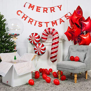 Christmas Balloon Garland Arch kit 144 Pieces with Christmas Red White Candy Balloons Christmas Party Decorations - Lasercutwraps Shop