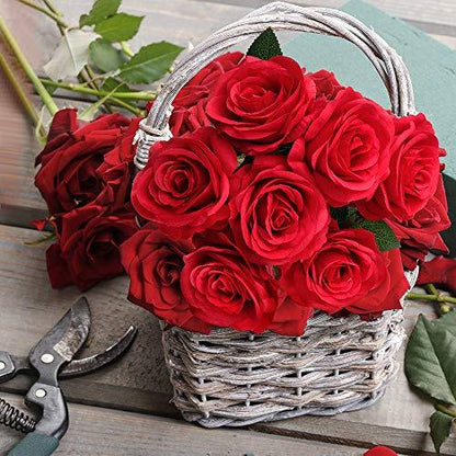 24 PCS Rose Artificial Flowers, Single Fake Rose Flower Bouquet for Wedding Centerpieces Bridal Shower - Lasercutwraps Shop