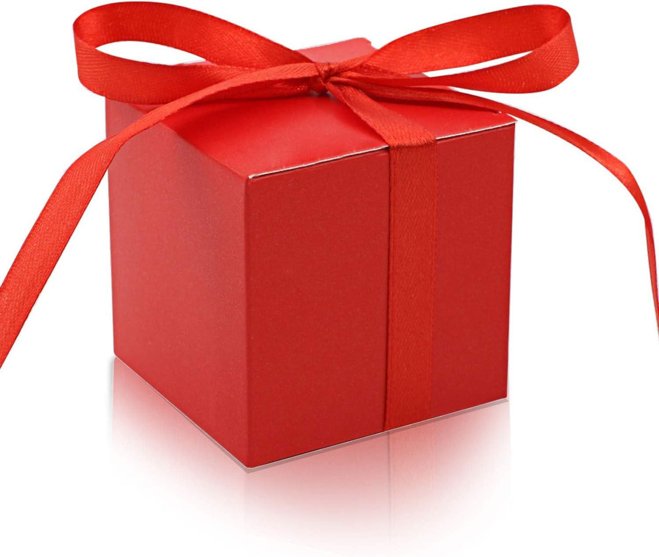 100 Pack Favor Boxes 2x2x2 inch Candy Boxes Silver Gift Boxes with Rib ...