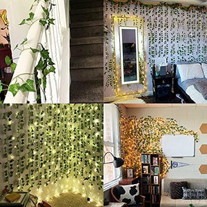 24pcs 158 Feet Fake Ivy Leaves Fake Vines Artificial Ivy, Silk Ivy Garland Greenery Artificial Hanging Plants for Wedding Wall Decor, Party Room Decor - Lasercutwraps Shop