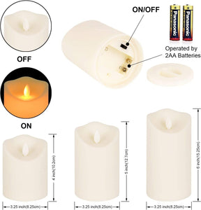 Flickering Flameless Candles Waterproof Outdoor Candles Battery Operated Candles with Remote - Lasercutwraps Shop