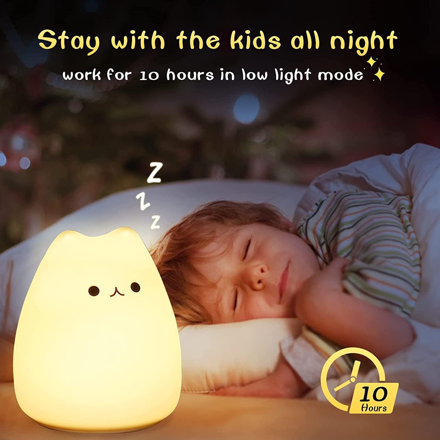 Cute Night Light, Cat Lamp USB Rechargeable Silicone Gifts - Lasercutwraps Shop