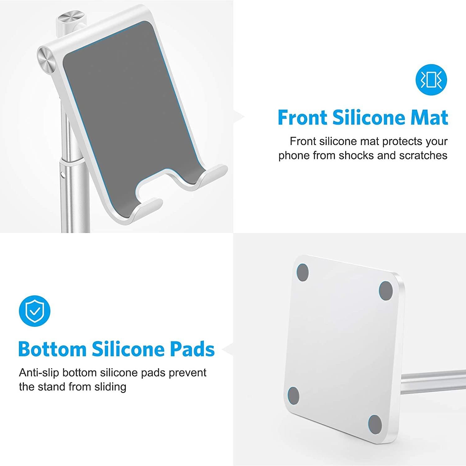 Adjustable Angle Height Desk Phone Dock Holder for iPhone SE 2/11 / 11 Pro/XS Max/XR, Samsung Galaxy - Lasercutwraps Shop