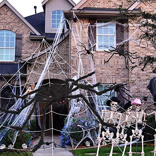 200" Halloween Spider Web + 20" Giant Spider Decorations Fake Spider with Triangular Huge Spider Web - Lasercutwraps Shop