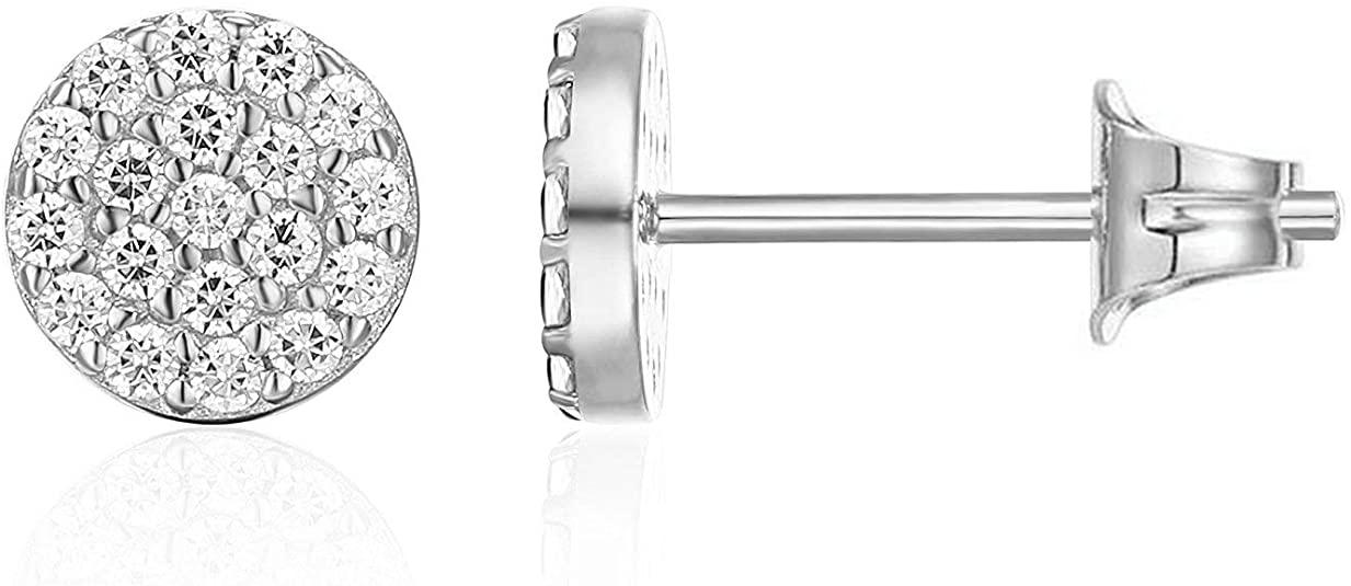 14K Gold /Yellow /Rose Gold Plated Sterling Silver Stud Earrings for Women - Lasercutwraps Shop