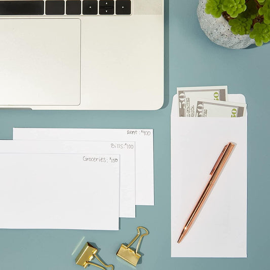 Juvale 100-Pk Money Envelopes for Cash, Coins, Budgeting, Gifts (White, 3.5 x 6.5 in) - Lasercutwraps Shop