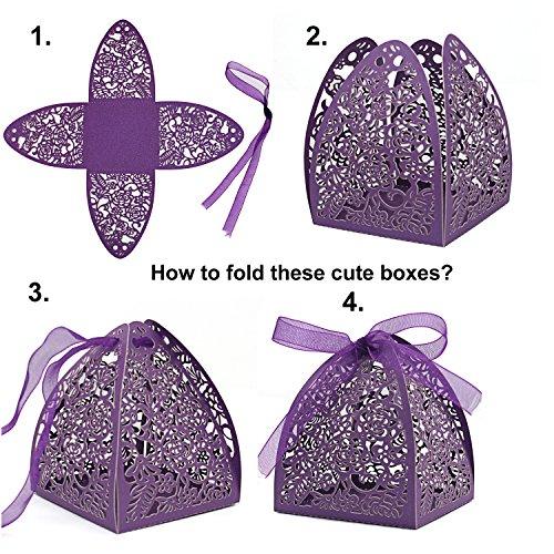Pack of 50 Laser Cut Rose Candy Boxes, Favor Boxes 2.5"x 2.5"x 3.1", Gift Boxes - Lasercutwraps Shop