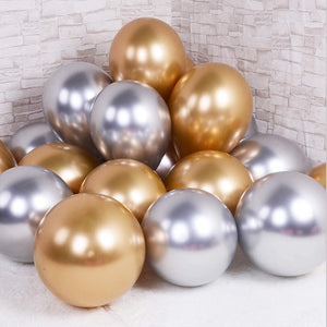 5inch 100pcs Gold Metallic Chrome Latex Balloon Shiny Thicken Balloon for Wedding Graduation Birthday Baby Shower - Lasercutwraps Shop