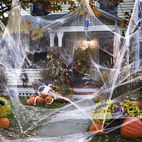 900 sqft Spider Webs Halloween Decorations Bonus with 30 Fake Spiders, Super Stretch Cobwebs for Halloween Indoor and Outdoor Party Supplies - Lasercutwraps Shop