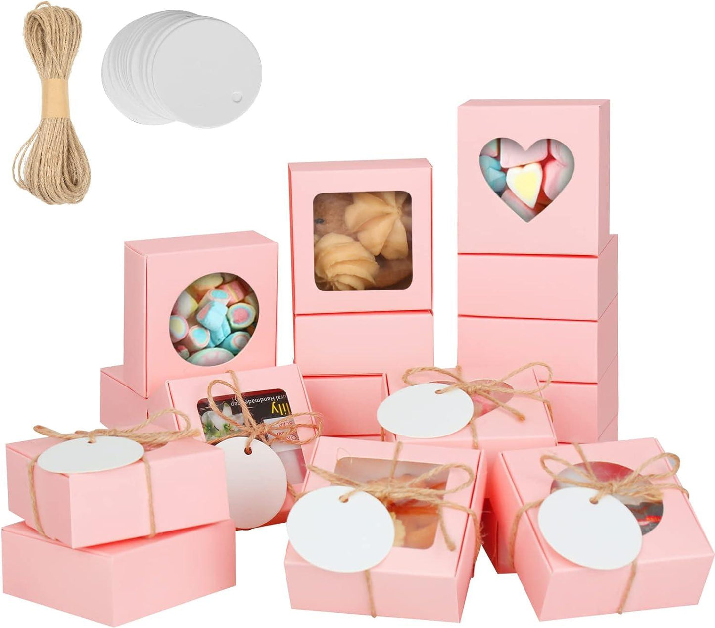Mini Kraft Boxes with Window Soap Boxes for Homemade Soap Candy Chocolate Bakery Cookies Soap Packaging - Lasercutwraps Shop