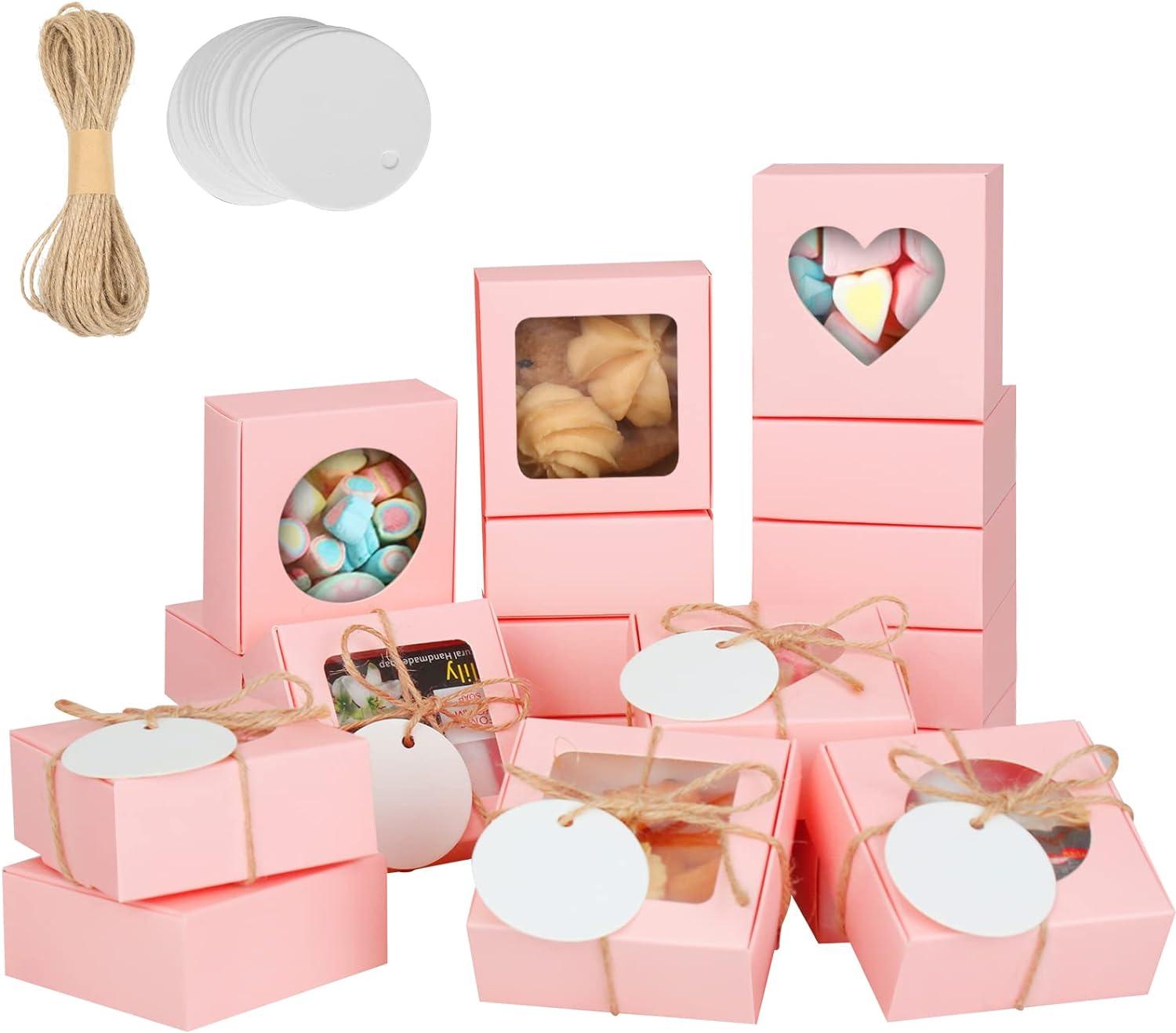 Mini Kraft Boxes with Window Soap Boxes for Homemade Soap Candy Chocolate Bakery Cookies Soap Packaging - Lasercutwraps Shop