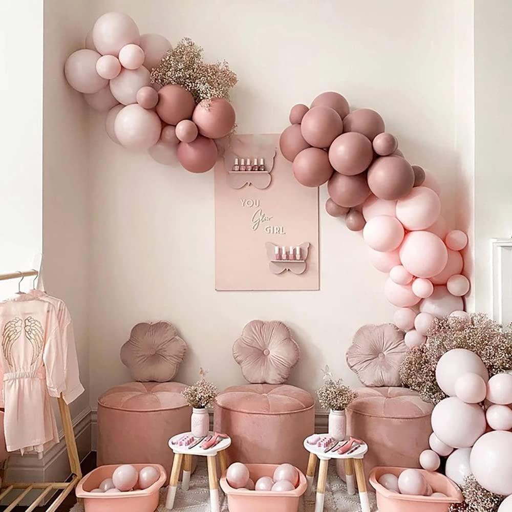 Ivory Dusty Pink Balloon Garland Kit Cream Peach Matte Latex Balloons Double-Stuffed Retro Pink Balloon Arch - Lasercutwraps Shop