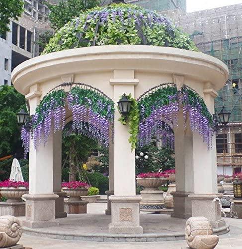 12 Pack 1 Piece 3.6 Feet Artificial Fake Wisteria Vine Ratta Hanging Garland Silk Flowers String Home Party Wedding Decor - Lasercutwraps Shop