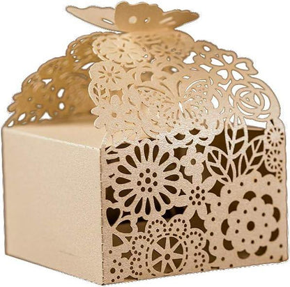 50pcs Laser Cut Favor Boxes, 2.6" x 2.6" x 1.6" Floral Favor Boxes, Party Favor Boxes Party Favor Gift Boxes - Lasercutwraps Shop