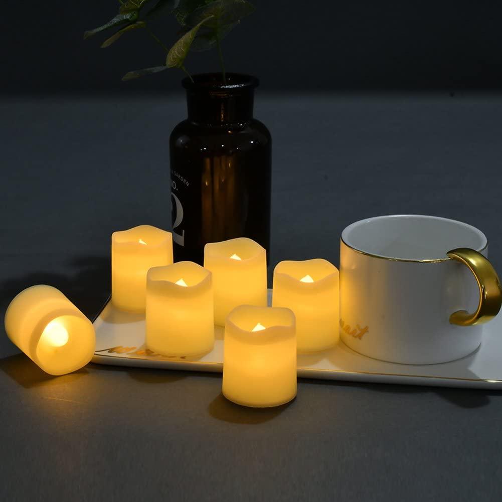 Flameless Votive Candles,Flameless Flickering Electric Fake Candle,24 Pack - Lasercutwraps Shop