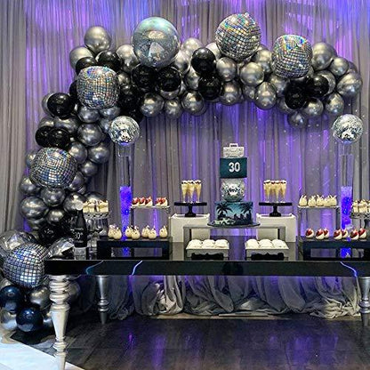 139pcs Black Silver Balloon Garland Arch Kit for Wedding Bridal Shower Decorations - Lasercutwraps Shop