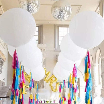 36 inch White Latex Balloons Large Round Balloon for Birthday Wedding Party Decorations - Lasercutwraps Shop