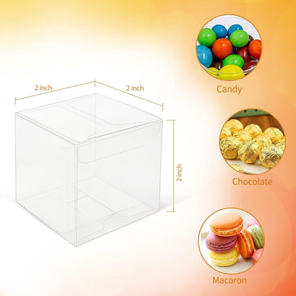 60 Pcs Clear Favor Boxes, Mini Transparent Cube Macaron Boxes Candy Boxes for Wedding Favors Baby Shower - Lasercutwraps Shop