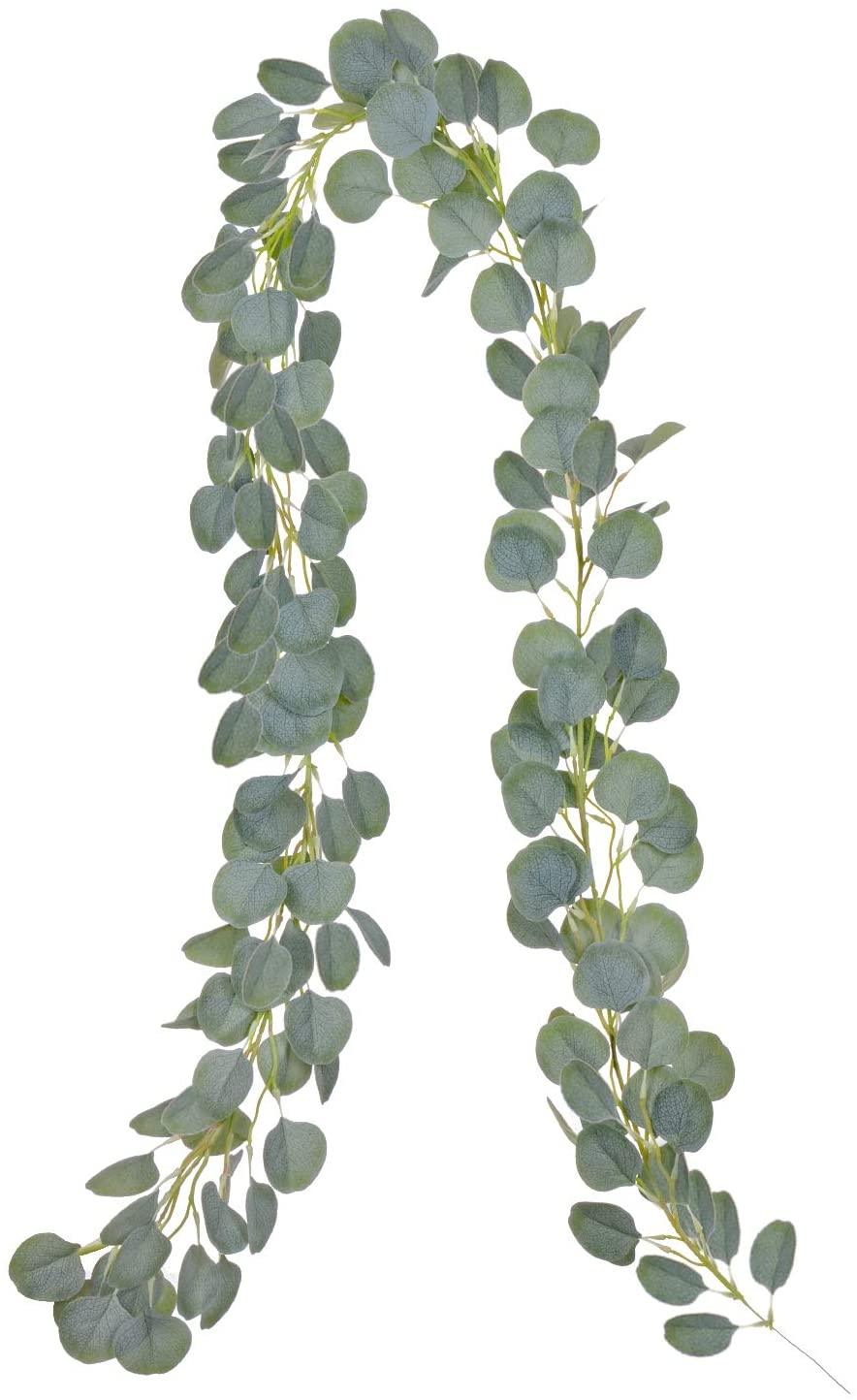 Artificial Eucalyptus Garland, 6 ft Faux Silk Eucalyptus Leaves Vines Handmade Garland Greenery Wedding Backdrop Arch Decorations - Lasercutwraps Shop