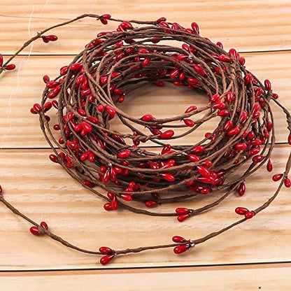 59 Feet Red Pip Berry Garland for Christmas Indoor Outdoor Decorations - Lasercutwraps Shop