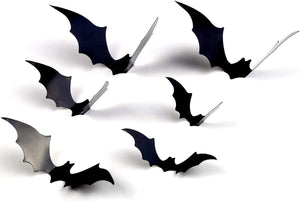 Bats Wall Decor,120 Pcs 3D Bat Halloween Decoration Stickers for Home Decor 4 Size Waterproof Black Spooky Bats - Lasercutwraps Shop