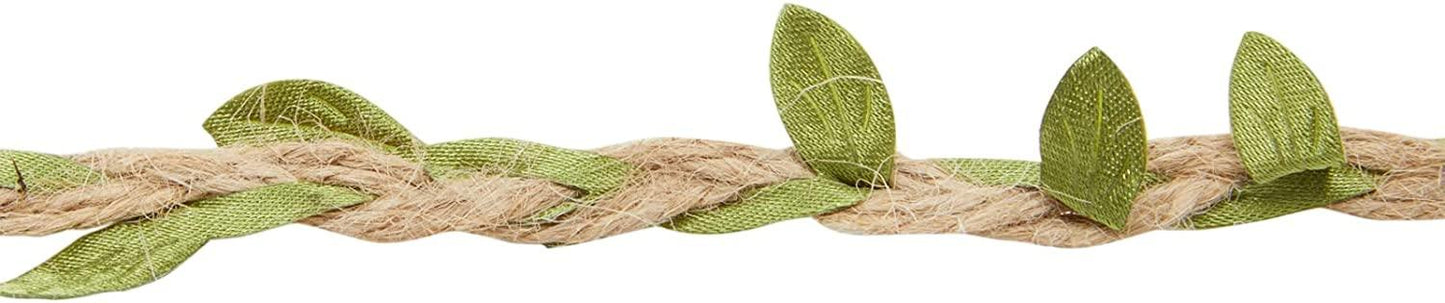 4 Rolls Burlap Leaf Ribbon for Jungle Safari Birthday Party Decorations, 16 Feet Jute Vine Garland for Wreaths, Baby Shower, Classroom - Lasercutwraps Shop