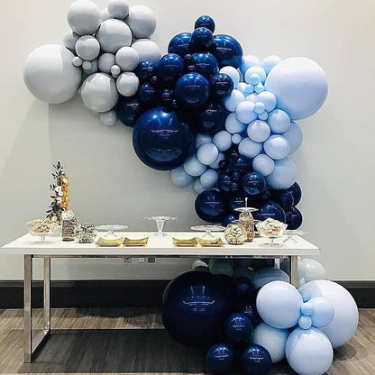 170PCS Blue Balloons Garland Arch Kit Dark Blue Maca Blue Balloons Garlands Silver Balloon For Jungle Safari Theme Birthday - Lasercutwraps Shop